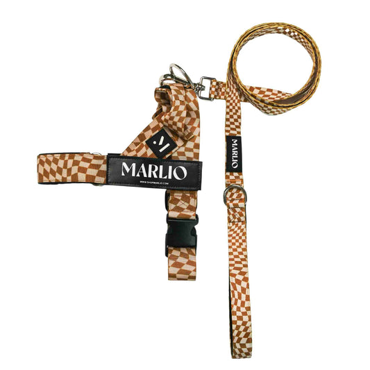 Groovy Checkered Dog Harness and Leash Bundle